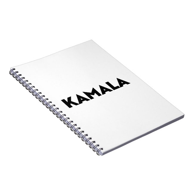 Kamala modern typografi minimalistisk svart vit anteckningsbok (Högra Sidan)
