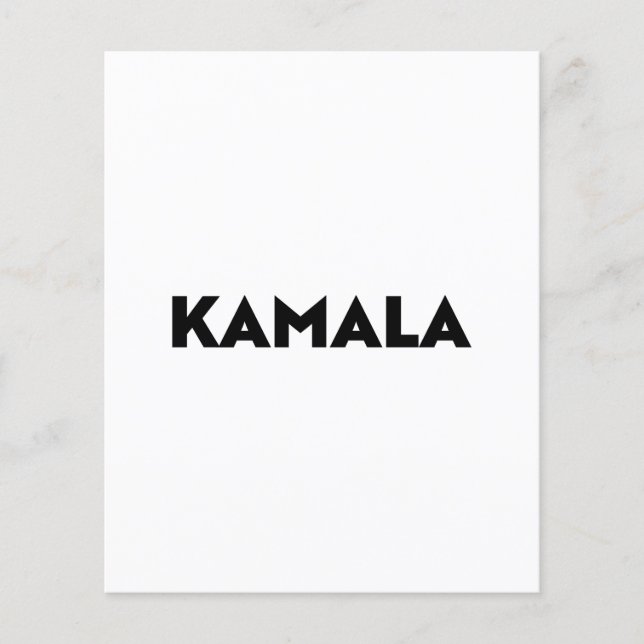 Kamala modern typografi minimalistisk svart vit flygblad (Framsidan)