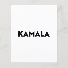 Kamala modern typografi minimalistisk svart vit flygblad