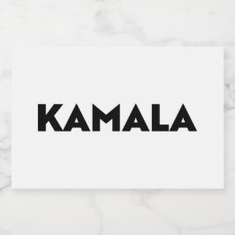 Kamala modern typografi minimalistisk svart vit mat etiketter