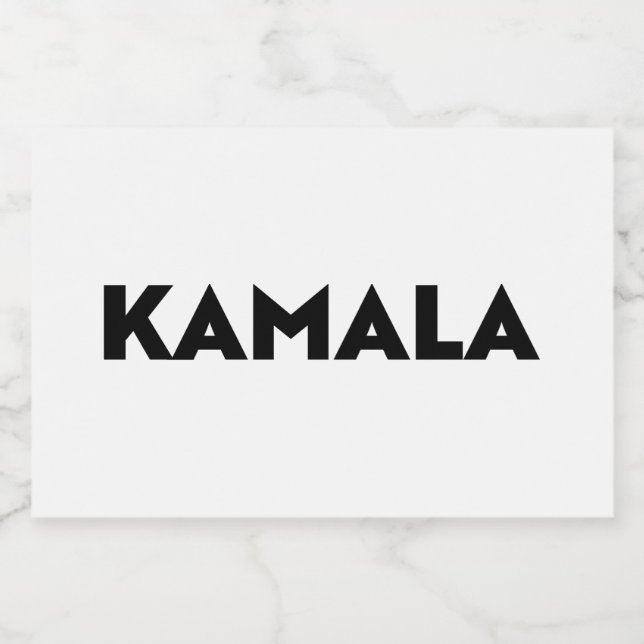 Kamala modern typografi minimalistisk svart vit mat etiketter (Singel etikett)