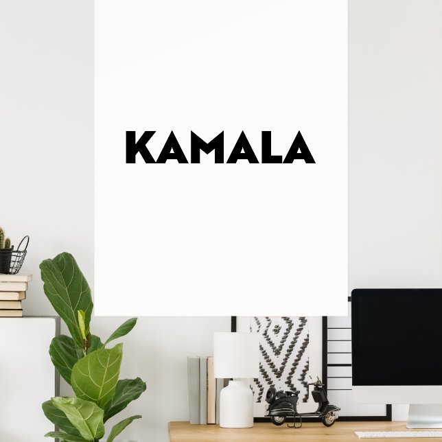 Kamala modern typografi minimalistisk svart vit poster (Hemmakontoret)