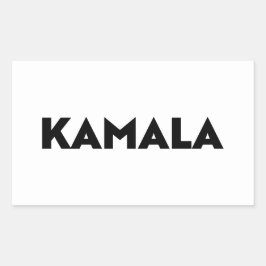Kamala modern typografi minimalistisk svart vit rektangulärt klistermärke