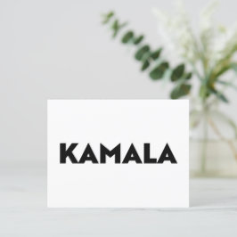 Kamala modern typografi minimalistisk svart vit vykort