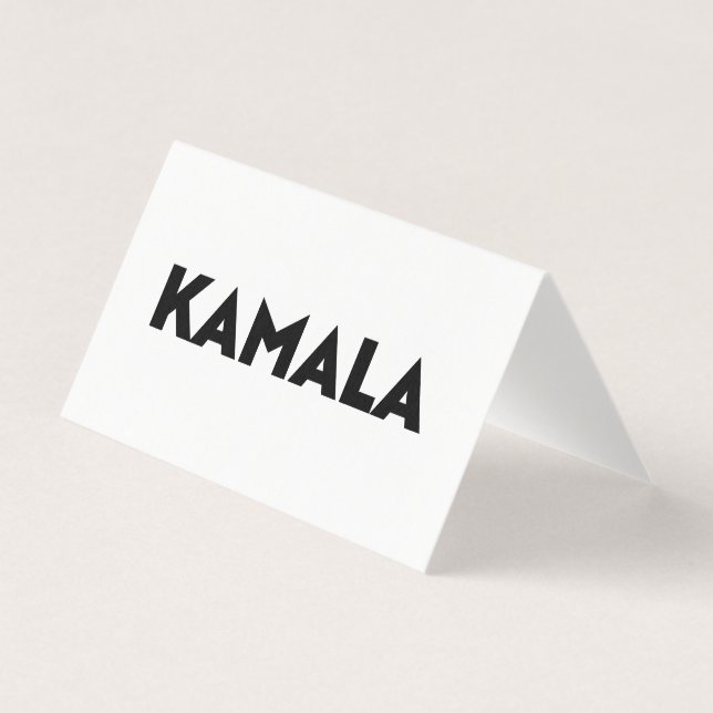 Kamala - modern typografi - svart, vitt kort (Framsida)