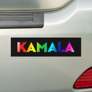 Kamala moderna regnbågstipografi svart bildekal