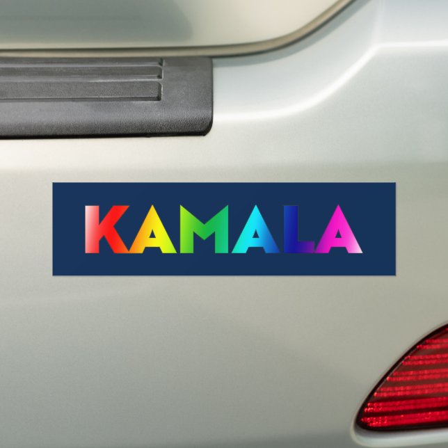 Kamala, moderna regnbågstransformade, typografiflo bildekal (På Bil)