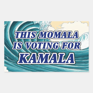 Kamala Momala Blue Wave Rektangulärt Klistermärke