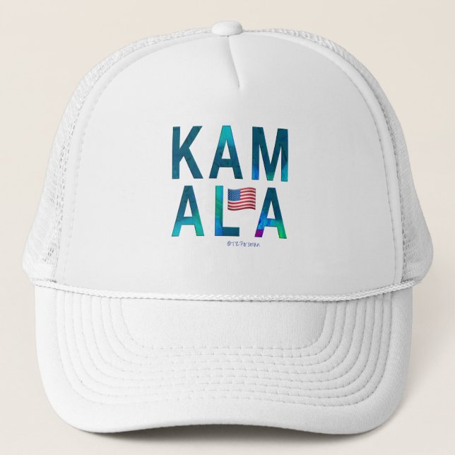 KAMALA namn med amerikansk flagga Keps (Framsida)