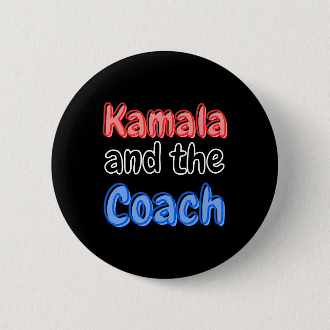 Kamala och Coach Harris President 2024 Val 2024 Knapp (Framsida)