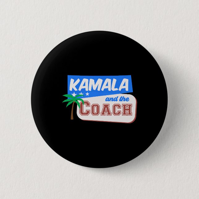 Kamala och Coach Harris Wheimer 2024 Kampanj Knapp (Framsida)