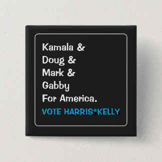 Kamala och Doug och Mark och Gabby For America Knapp