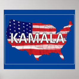 Kamala och Förenta staterna i Flagga Färg Poster
