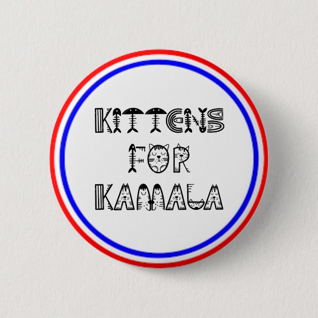 KAMALA OCH KITTENS ÄR PATRIOTISKA KNAPP (Framsida)