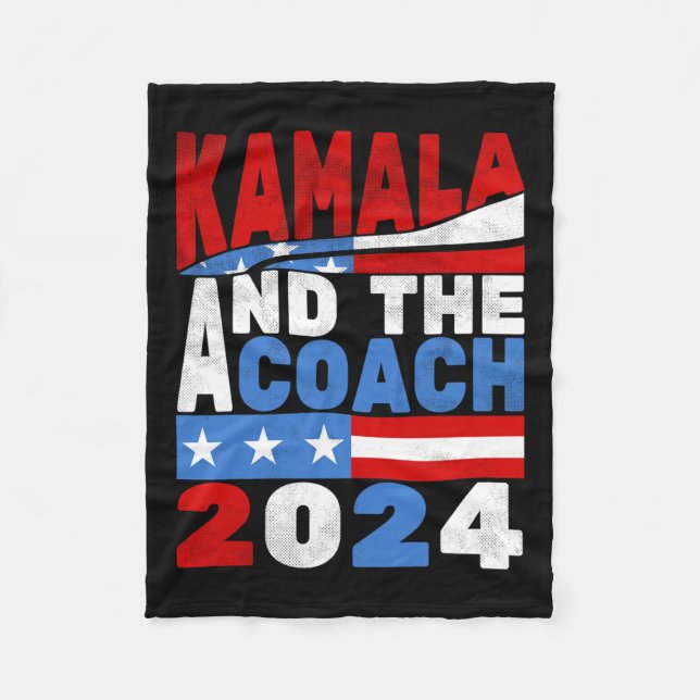 Kamala och valet i Coach Cat Dam 2024 Fleecefilt (Framsidan)