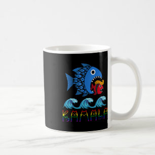 Kamala över Trump Blue Wave Big Fish Eats Small Fi Kaffemugg