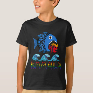 Kamala över Trump Blue Wave Big Fish Eats Small Fi T Shirt