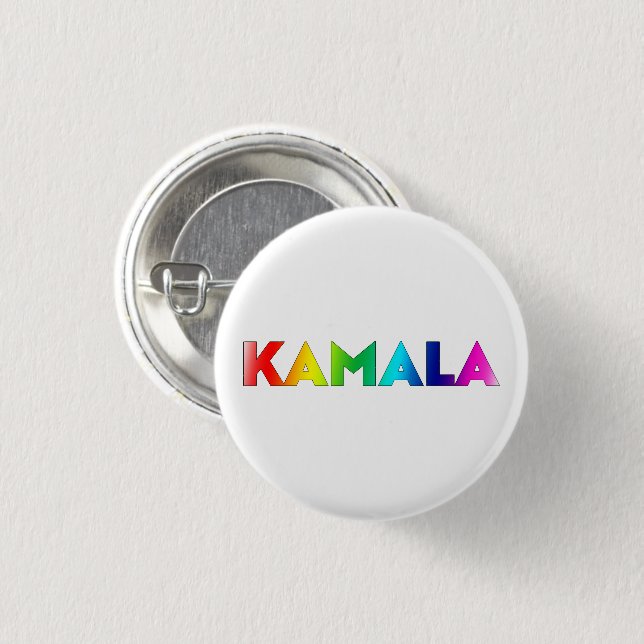 Kamala-pridet för regnbågsgradient i modern typogr knapp (Framsida & baksida)