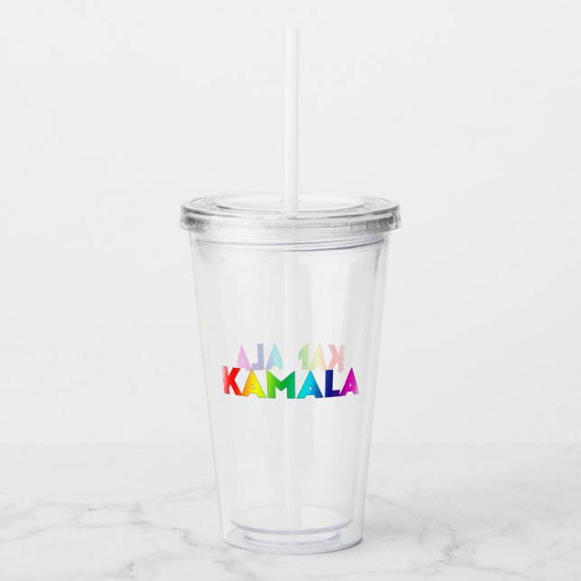 kamala rainbogradienttypografi av modernt pride take away mugg (Framsida)