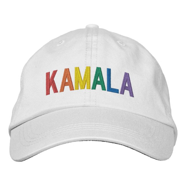 Kamala regnbåge typografi lgbt gay pride broderad keps (Framsida)