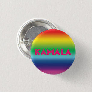 Kamala rosa typografi regnbåggradient mönster knapp