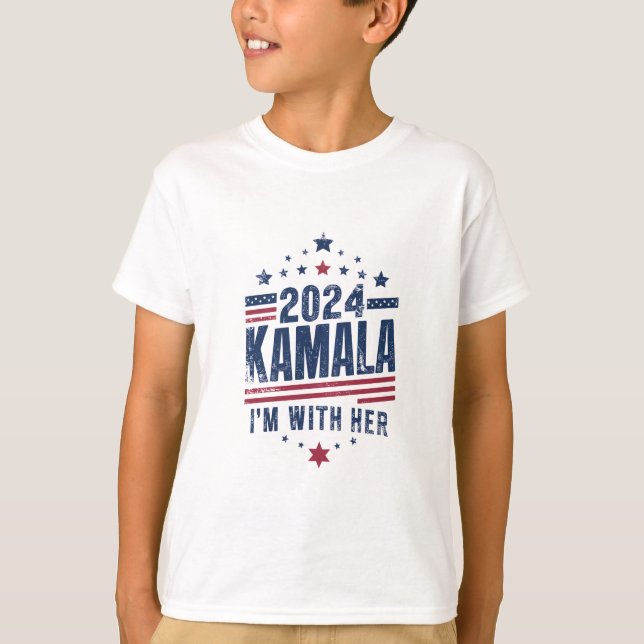 Kamala röstar för 2024 Kamala-Harris T Shirt (Framsida)