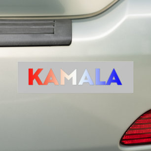 Kamala rött vitt blått gradienttypografi grått bildekal