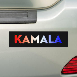 Kamala rött vitt blått övertoningstypografi svart bildekal