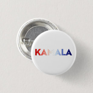 Kamala rött vitt blått typografi patriotisk knapp