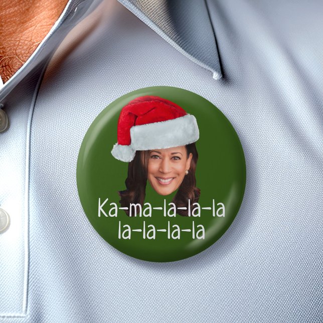 Kamala Santa Hat - Biden Harris 2020 lustig helgda Knapp (Kamala Christmas Button)