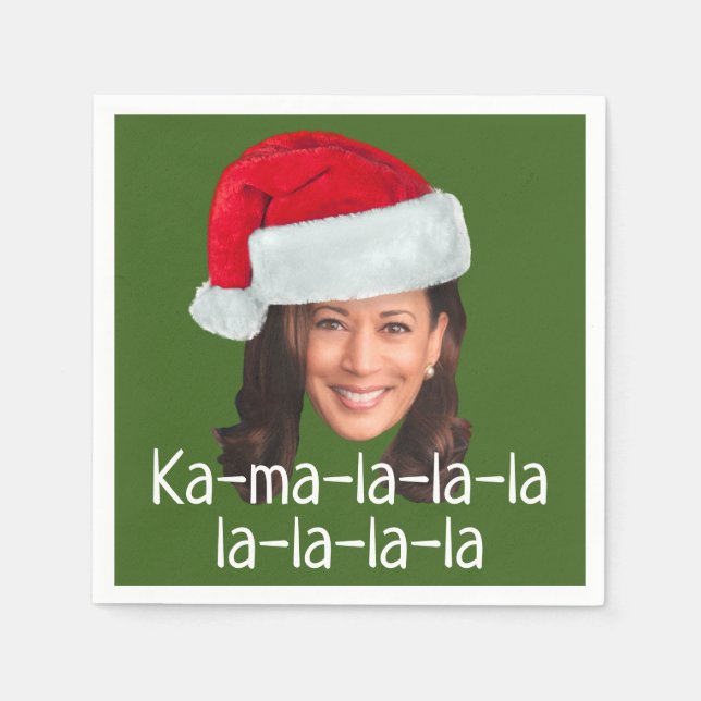 Kamala Santa Hat Biden Harris 2020 lustig helgdag Pappersservett (Framsidan)
