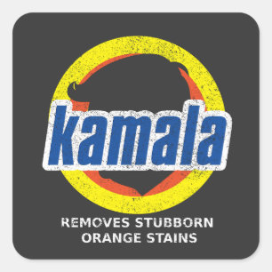 Kamala Tar bort stubborn Orange Stains Fyrkantigt Klistermärke