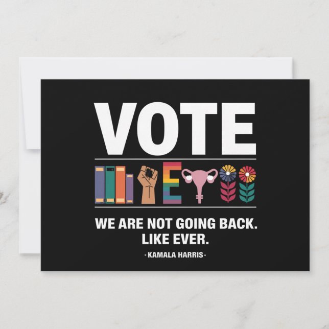 Kamala, vi går inte tillbaka som en feminist inbjudningar (Framsida)