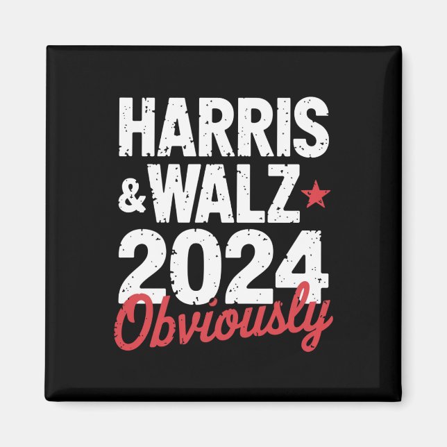 Kamala Walz Tydligen 2024 Harris Waltz 2024 Magnet (Framsidan)