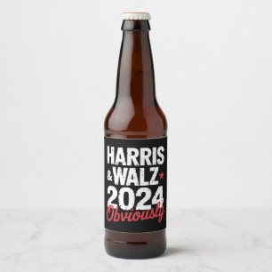Kamala Walz Tydligen 2024 Harris Waltz 2024 Ölflaska Etikett