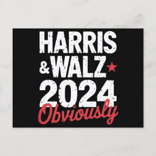Kamala Walz Tydligen 2024 Harris Waltz 2024 Vykort