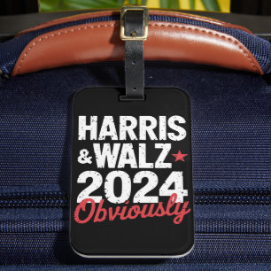 Kamala Walz Uppenbart 2024 Harris Waltz 2024 Bagagebricka
