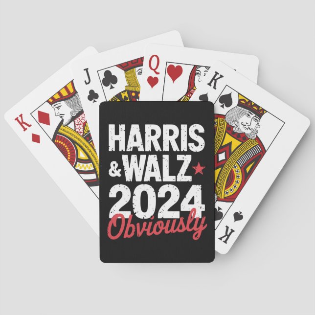Kamala Walz Uppenbart 2024 Harris Waltz 2024 Casinokort (Baksidan)