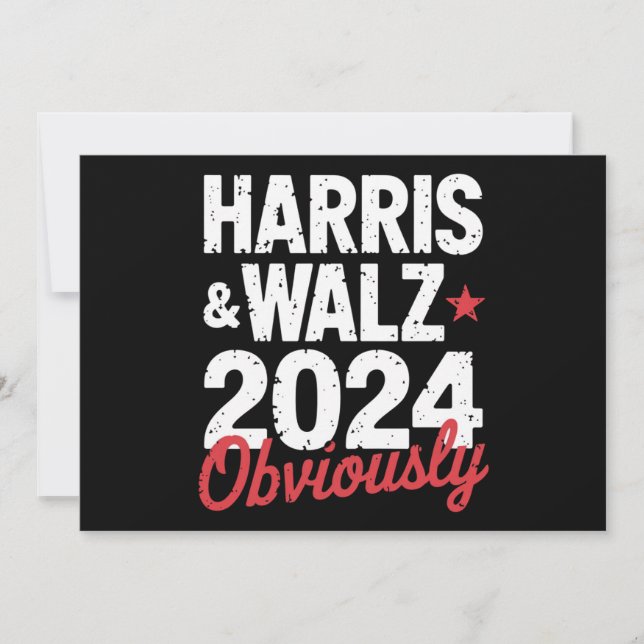 Kamala Walz Uppenbart 2024 Harris Waltz 2024 Inbjudningar (Framsida)
