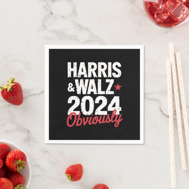 Kamala Walz Uppenbart 2024 Harris Waltz 2024 Pappersservett (Insitu)