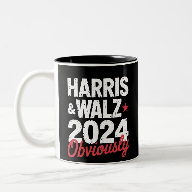 Kamala Walz Uppenbart 2024 Harris Waltz 2024 Två-Tonad Mugg (Vänster)