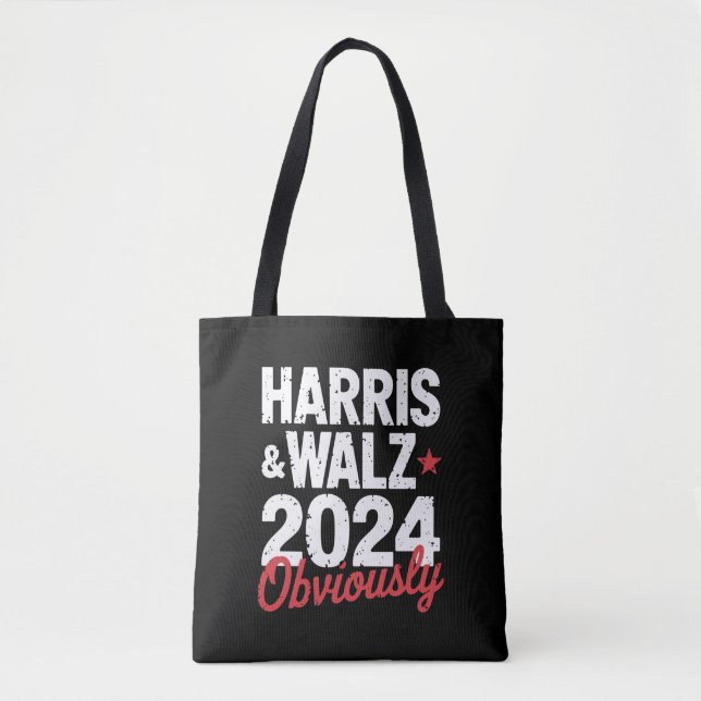 Kamala Walz Uppenbart 2024 Harris Waltz 2024 Tygkasse (Framsida)