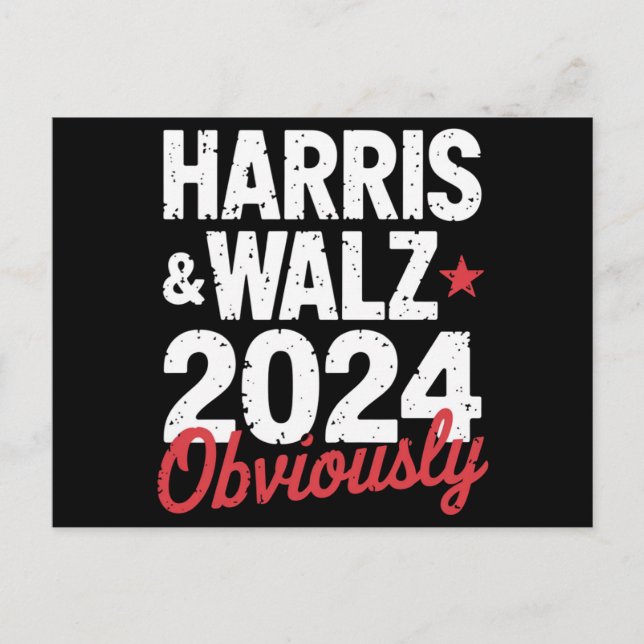 Kamala Walz Uppenbart 2024 Harris Waltz 2024 Vykort (Framsida)