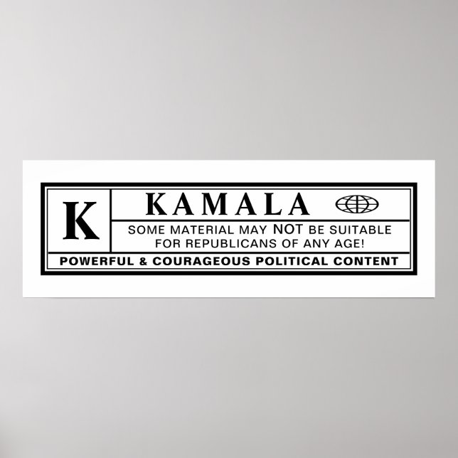Kamala Warning Label Poster (Framsidan)