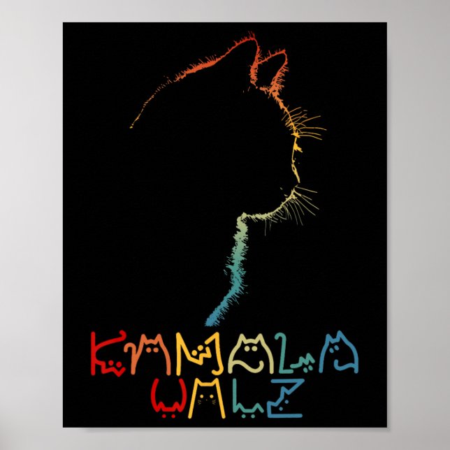 Kamala Wheimer Lettering Positive Funny Cat Dam Poster (Framsidan)