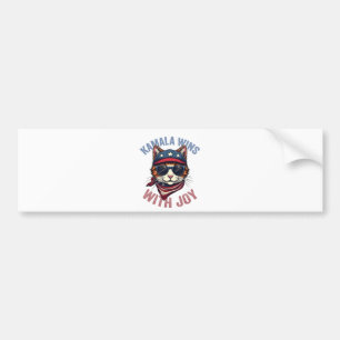 Kamala Wins med Joy Harris Walz Cat dam-valet Bildekal