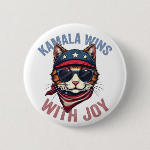 Kamala Wins med Joy Harris Walz Cat dam-valet Knapp