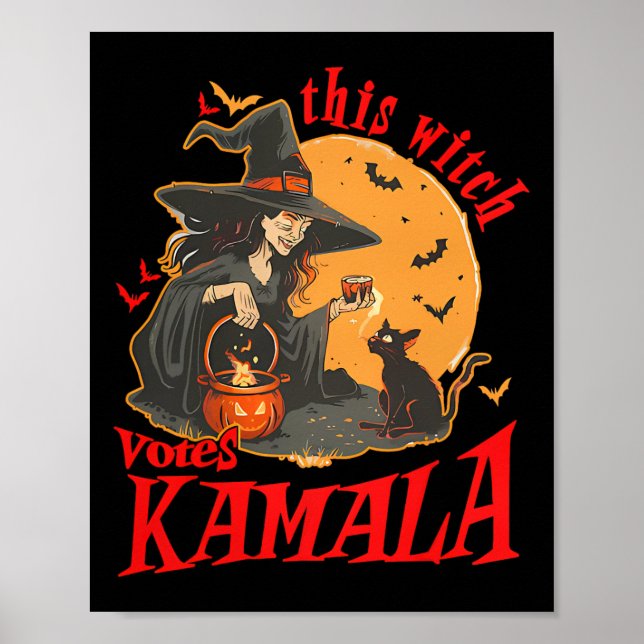 Kamala Witchy Halloween Feminist Poster (Framsidan)