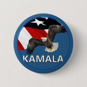 Kamala With Eagle och Flagga Knapp