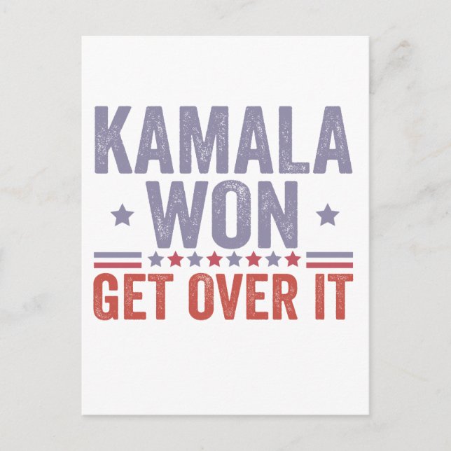 Kamala Won Få över valet i Harris Walz Vykort (Framsida)